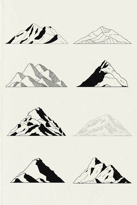 Background Mountain, Mountains Illustration, Vector Mountain, Mountain Sketch, Badass Drawings, Image Rock, Mountain Drawing, Graphisches Design, Mountain Illustration