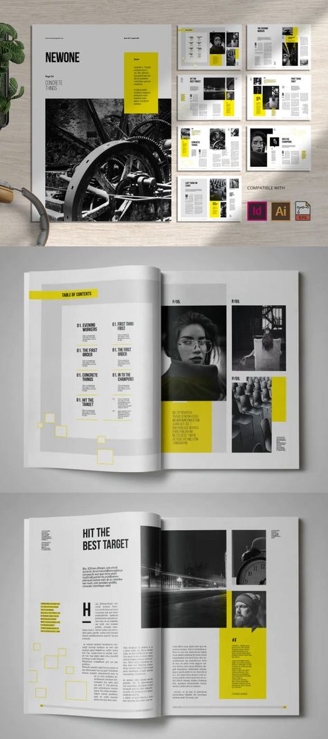 Lifestyle Magazine Layout INDD, AI, or EPS Magz Layout Design, Digital Magazine Layout Design, Magazine Spreads Layout, Typography Design Magazine, Bold Magazine Layout, Digital Book Design, Digital Magazine Design Inspiration, Tech Magazine Layout, Magazine Typography Design