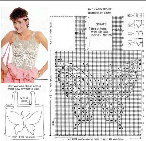 Gilet Crochet, Crochet Crop Top Pattern, Fillet Crochet, Mode Crochet, Crochet Ladies Tops, Crochet Bolero, Crochet Tops Free Patterns, Crochet Butterfly, Crochet Flower Tutorial