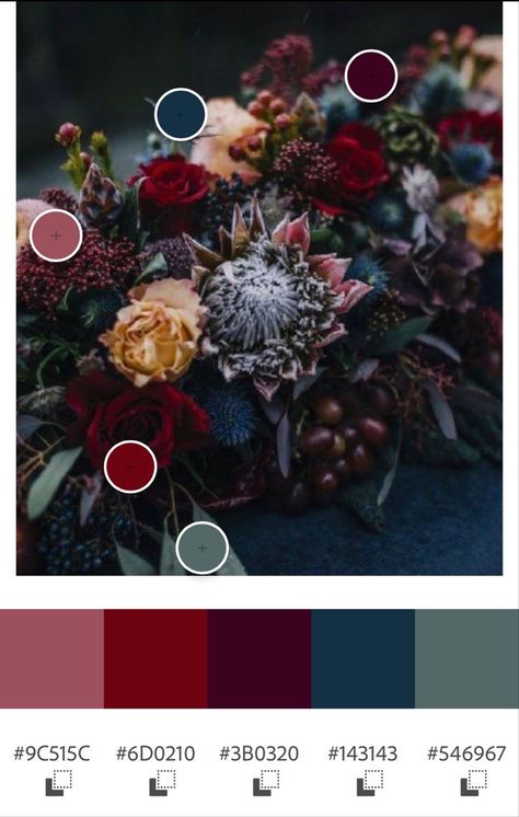 Moody Purple Fall Wedding, Deep Floral Color Palette, Jewel Toned Wedding Palette, Deep Color Wedding Theme, Thanksgiving Themed Wedding, Dark Jewel Tone Wedding Color Palette, Jewel Tone Aisle Decor, Black And Jewel Tone Color Palette, Oxblood Wedding Palette