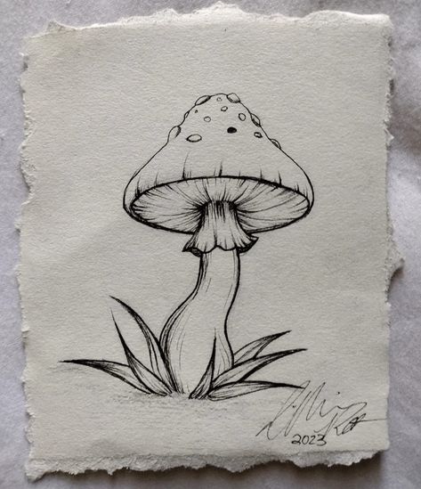 Mushroom Drawing, Pen Art Drawings, Nature Drawing, Doodle Art Designs, Mushroom Art, Pencil Art Drawings, Art Drawings Sketches Creative, Dessin Adorable, Pen Art