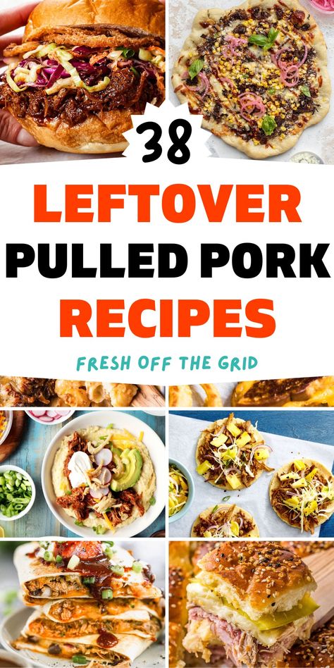 With these leftover pulled pork recipes, it’ll be easy to use up your leftovers! From sandwiches to stews to skillets, you’ll love all of these leftover pulled pork ideas. Leftover pulled pork chili, leftover pulled pork soup, tacos, skillets, and so many more ideas for what to make with leftover pulled pork! Bbq Pulled Pork Meals, What To Do With Leftover Shredded Pork, Using Pulled Pork Leftovers, Pulled Pork Meals Dinners, Leftover Bbq Pulled Pork Ideas, Pulled Pork Dinner Recipes, Bbq Pulled Pork Dinner Ideas, Pulled Meat Sandwiches, Meals With Leftover Pulled Pork