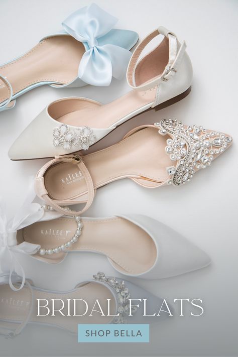 Bridal flats are a popular choice among brides who want comfort without sacrificing style on their special day. These elegant and chic shoes offer a practical alternative to heels, allowing brides to dance the night away without any discomfort. Out Bridal Flats Collection come in a variety of designs, from simple and classic to intricate and embellished. Bridal Flats Shoes, Flat Wedding Shoes For Bride, Bride Shoes Flats, Quinceanera Shoes, Flower Girl Shoes, Bridal Shoes Flats, Bridal Flats, Perfect Wedding Shoes, Bridesmaid Shoes