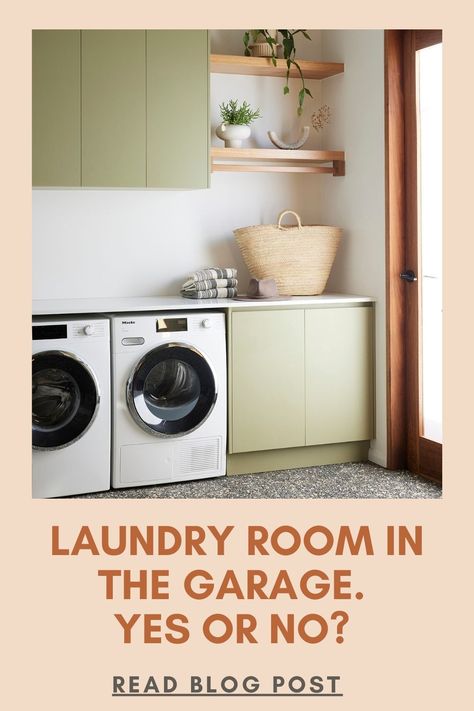 Laundry room in garage. Move Laundry Room To Garage, Laundry Room In The Garage, Laundry In Garage, Garage Laundry Area, Courtney Adamo, Garage Laundry Rooms, Garage Laundry Room, Garage Laundry, Garage Remodel