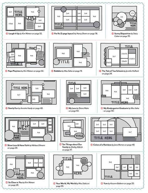 page sketches Page Sketches, Scrapbook Planning, Mises En Page Design Graphique, Yearbook Layouts, Scrapbook Design Layout, Diy Photo Book, Buch Design, Yearbook Design, Simple Scrapbook