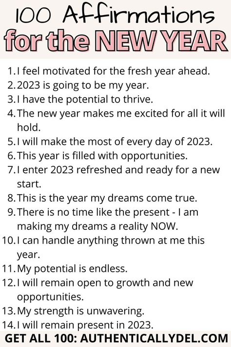 new year affirmations Perfect Mindset, New Year Affirmations, Books For Self Improvement, Motivation Goals, My Dream Came True, New Start, New School Year, Year 2024, Self Improvement Tips