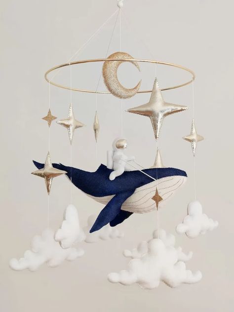 45 Baby Shower Gifts the Parents-to-Be in Your Life Need in 2023 | Glamour Baby Mobile Boy, Whale Mobile, Space Whale, Neutral Crib, Balloon Mobile, Baby Boy Mobile, Space Nursery, Space Baby, Nursery Room Inspiration