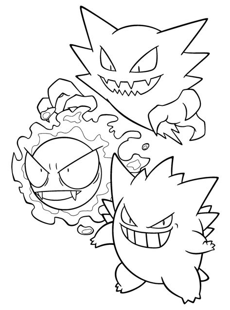 Gastly pokémon evolution coloring sheets - ghost and poison type Pokemon coloring #gastly #haunter #gengar #pokemon #ghost #poison #evolution #coloring Unicorn Pokemon, Gastly Pokemon, Coloring Pokemon, Pokemon Printables, Pikachu Coloring, Animals Disney, Pokemon Coloring Sheets, Zicxa Photos, Pixel Pokemon