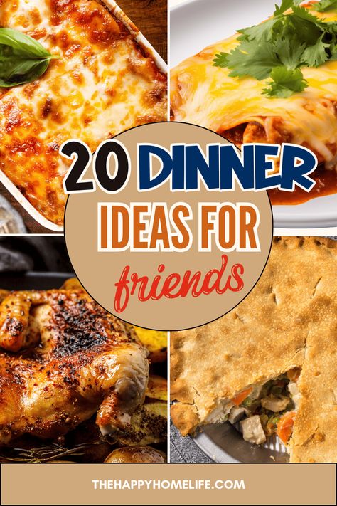 Planning a dinner party or a casual get-together? Discover the best dinner ideas for friends on our new blog post. From the ultimate lasagna to a flavor-packed shrimp boil, there's something for everyone 🍲. Don't miss out! Click our link to explore these delicious recipes and start creating lasting memories around the dining table with our amazing dinner ideas. Food Ideas For Get Togethers Friends, Dinner Ideas For Having Friends Over, Friends Meal Ideas, Dinner Ideas Guests Friends, Food For A Dinner Party Friends, Meal Ideas For Entertaining Friends, Small Party Dinner Ideas, Easy Meals For Friends, Casual Get Together Food