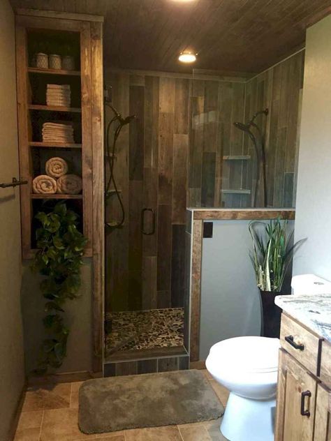 Barndominium Bathroom, Farmhouse Bathroom Remodel, Cabin Bathrooms, Shower Designs, Rustic Bathroom Designs, Metal Barn, Bad Inspiration, Modern Farmhouse Bathroom, Building Homes