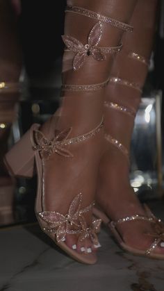 Shoes For Hoco Not Heels, Heels That Wrap Around Leg, Gold Quinceanera Heels, Fairy Heels Aesthetic, Pretty Shoes For Women, Pretty Heels Prom, Heels For Quinceanera, Quince Shoes Heels, Ethereal Heels