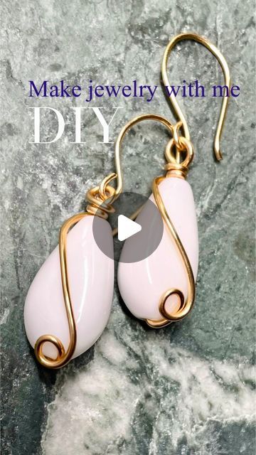 make jewelry with me on Instagram: "DIY earrings made from delicate porcelain and gold wire#jewelry #tutorials #giftideas #handmade" Wire Earrings Diy Tutorials, Wire Wrapped Earrings Tutorial, Gold Wire Jewelry, Wrapping Crystals, Diy Wire Earrings, Wire Wrapping Diy, Wire Wrapping Crystals, Earrings Diy, Make Jewelry