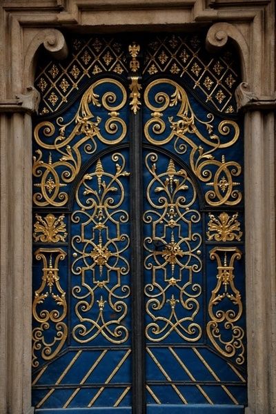 Porte Cochere, Door Entryway, Cool Doors, Door Gate, Iron Work, Blue Door, Old Doors, Unique Doors, Grand Entrance