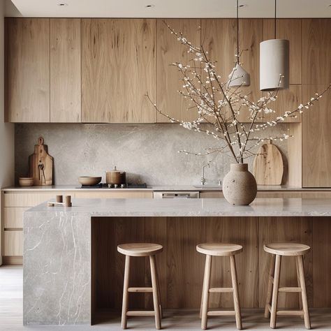 Kitchen Interior Japandi, Contemporary European Interior Design, Modern Australian Interior Design, House Decor 2024, Interior Design Styles 2024, California Kitchen Style, Kitchen Ideas 2024, Japandi Interior Design Kitchen, Natural Materials Interior