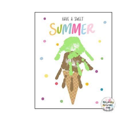 Summer Ice Cream Handprint Craft Art Printable Template / Ice Cream Crafts / Summer Ice Cream Handprint, Handprint Printable, Ice Cream Crafts, Crafts Summer, Preschool Activities Toddler, File Template, Summer Ice Cream, Summer Craft, Summer Crafts For Kids