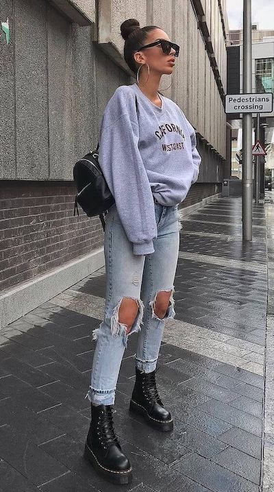 70+ Best Dr. Martens Outfit Ideas To Wear [2023]: How To Style Doc Martens Spring Outfit Women, Daily Fashion Outfits, Martens Outfit, Dr Martens Outfit, Doc Martens Outfit, Jeans Trend, Trendy Spring Outfits, Style Converse, Trendy Street Style