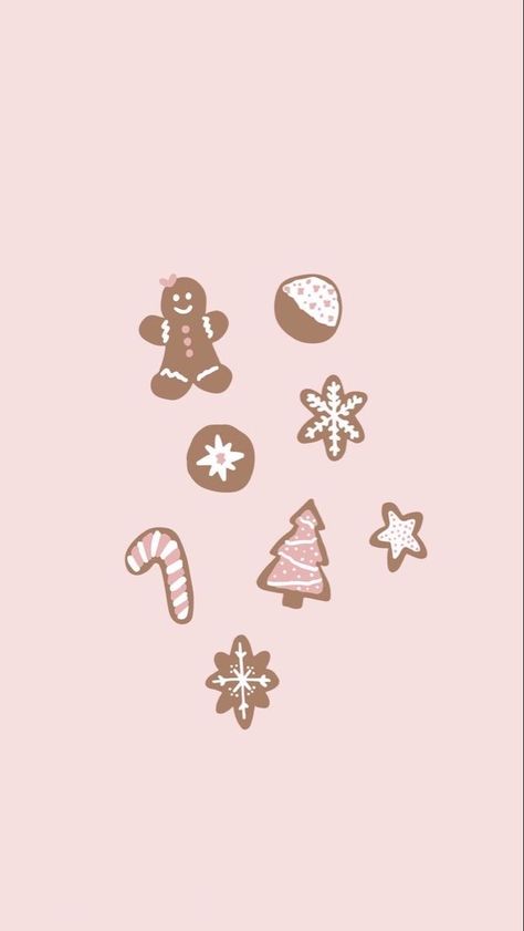 Pink Gingerbread Man, Pink Christmas Iphone Wallpaper, Pink Christmas Background, Halloween Home Decor Ideas, Christmas Wallpaper Ipad, Winter Wallpapers, Christmas Lockscreen, Christmas Wallpaper Iphone Cute, Pink Gingerbread