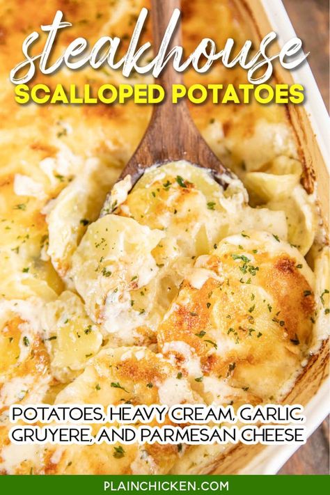 Scalloped Potato Recipes, Potato Recipes Side Dishes, Plain Chicken, Potatoe Casserole Recipes, Christmas Food Dinner, Potato Side Dishes, Scalloped Potatoes, Potato Dishes, Cream Of Chicken