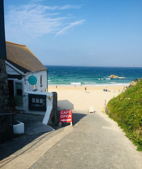 Porthgwidden Beach, St Ives, Cornwall Places In Cornwall, Cornwall Beaches, Uk Summer, Uk Beaches, Visit Uk, British Seaside, Beach Cafe, Devon And Cornwall, Uk Holidays