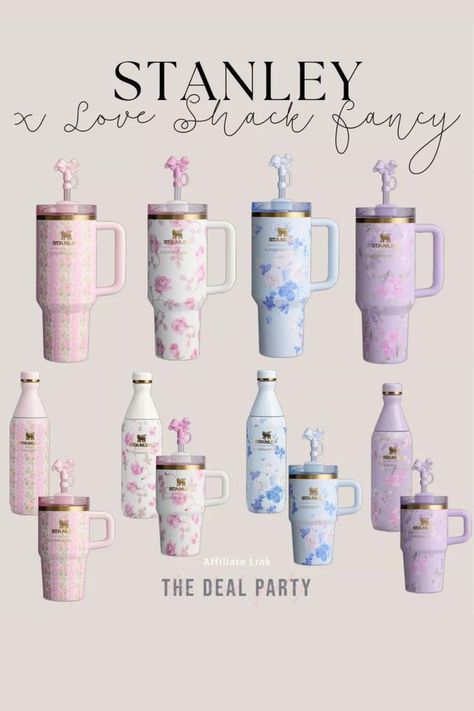 These stanley cups are some of the cutest I've seen! Cute Stanley, Sleepover Essentials, Stanley Products, Girly Christmas Gifts, Craft Market Display, Trendy Water Bottles, School Bag Essentials, Stanley Cups, Sephora Skin Care