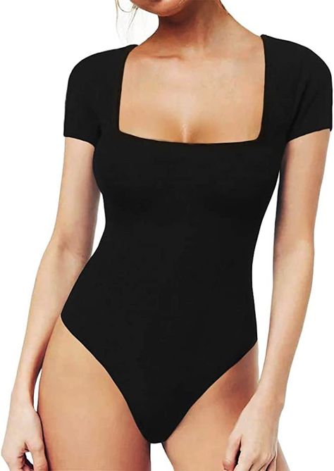 Spandex Bodysuit, Popular Clothing Brands, Tank Top Bodysuit, Bodysuit Tops, Casual Bodysuit, One Piece Clothing, Bodysuit Jumpsuit, Body Suit With Shorts, Square Neck Bodysuit