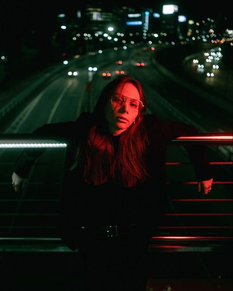 Night Aesthetic Portrait, City Light Photoshoot, Night Time Shoot, Overpass Photoshoot, Cinematic Street Photography, Night Street Photography Portrait, City Lights Photoshoot, Night City Photoshoot, City Night Photoshoot