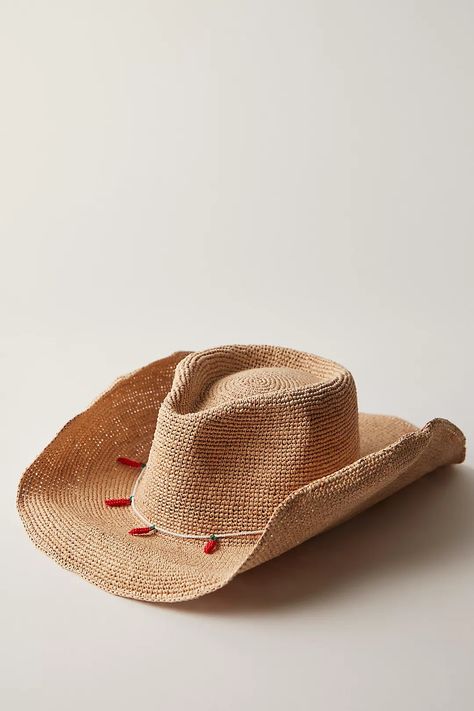 Spicy Sweet Raffia Cowboy Hat | Free People Straw Cowboy Hat, Cowboy Hat, Boho Clothing, Boho Outfits, Cowboy Hats, Straw, Cowboy, Free People, Hats