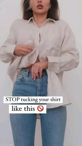 shirt trick by @fashioninflux [Video] | Shirt refashion, Fashion hacks clothes, Clothing hacks Tuck Your Shirt, Mode Editorials, Stile Hijab, Shirt Hacks, Mode Tips, Spring Hiking, Diy Vetement, Diy Fashion Hacks, Diy Fashion Clothing