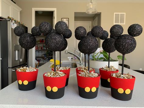 Mickey Mouse Party Table Setting, Centerpieces Mickey Mouse, Candy Table Ideas Mickey Mouse, Mickey Mouse Themed 1st Birthday Party, Mickey Mouse Birthday Ideas 1st, Mickey One Year Birthday, Mickey Mouse Train Birthday, Mickey Mouse Backyard Party, Mickey Mouse Boy Birthday