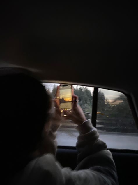 taking a picture of a sunset in a car Taking A Picture, Take A Picture, Car Ride, Take A