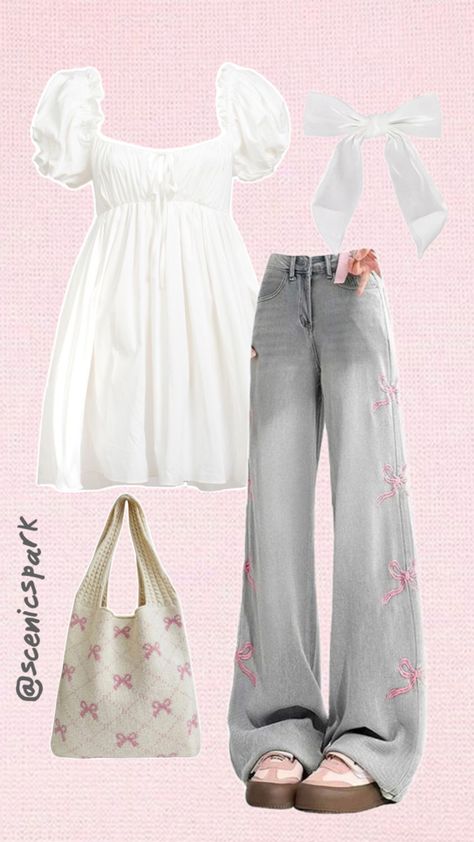 #ootd #outfitinspo #sawako #shoujo Kawaii Fashion Outfits, Everyday Fashion Outfits, Really Cute Outfits, Girly Outfits, Kawaii Fashion, Japanese Fashion, Cute Casual Outfits, Cute Fashion, Look Fashion