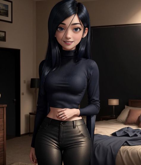 Incredibles Art, Goth Disney Princesses, Mavis Dracula, Violet Parr, Disney Princess Fan Art, Female Cartoon Characters, Cartoon Character Pictures, Female Cartoon, Fantasy Comics