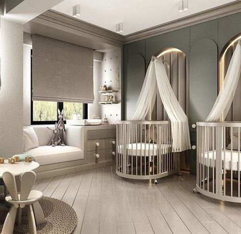 Twin Nursery Room, Twin Baby Rooms, Luxury Baby Room, Cozy Baby Room, Luxury Nursery, Baby Boy Room Decor, Nursery Room Design, Girl Nursery Room, Baby Room Inspiration