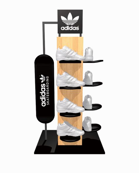 Display Shoes Store, Display Shoes Ideas, Shoes Display Retail Store Interiors, Contemporary Retail Store Design, Shoe Stand Design, Adidas Store Design, Shoes Display Ideas, Shoes Display Design, Shoe Display Retail