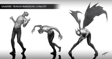 Vampire Transformation Human To Monster Transformation, Human Transformation Art, Human To Monster Transformation Art, Vampire X Human Art, Hunched Pose, Transformation Monster, Poses Gestuais, Vampire Anatomy, Vampire Beast