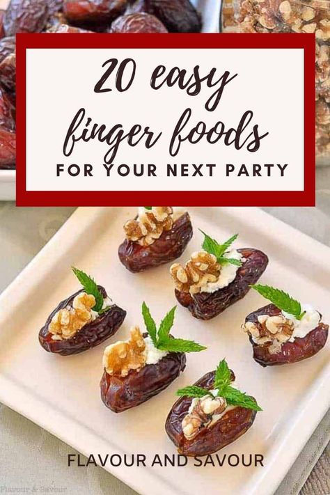 Finger foods are fun foods! Here's a collection of 20 Easy Finger Food Appetizers that your friends will love. Most of these appetizer recipe ideas are gluten-free, many are vegetarian, paleo or keto! You'll find something for everyone in this round-up of finger food recipes. Grand Opening Snack Ideas, Dairy Free Finger Foods, Easy Hor D'oeuvres, Gf Df Appetizers, Vegetarian Hors D’oeuvres, Gluten Free Appetizers Easy, Finger Food Party, Gluten Free Finger Foods, Finger Appetizers