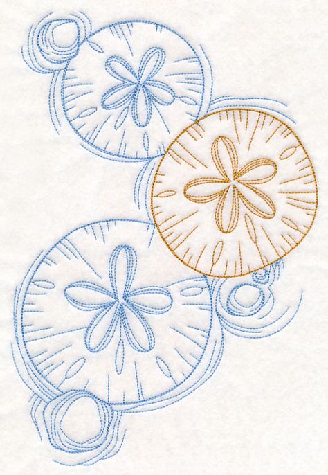 Sand Dollar Tattoo, Hand Ideas, Dollar Design, Sea Art, Embroidery Library, Shell Crafts, Sand Dollar, Ribbon Embroidery, Easy Knitting