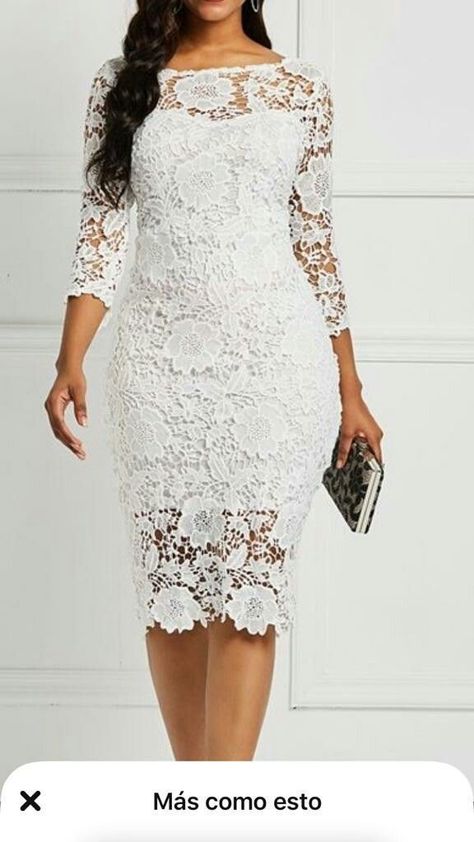 White Dress Long Casual, Simple Lace Dress, Bride Evening Dress, Gown Dress Design, Teens Outfits, Shirt Gown, White Lace Dress Short, Lace Dress Classy, White Lace Gown