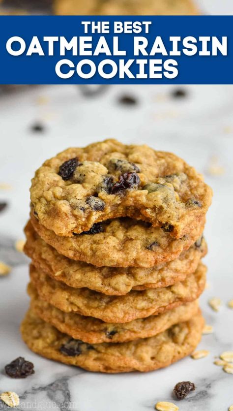 These Oatmeal Raisin Cookies are perfectly crisp on the outside and soft and chewy on the inside, exactly the way you would want them to be. Chewy Oatmeal Cookies Raisin, Homemade Oatmeal Raisin Cookies Recipe, Cinnamon Raisin Cookies Oatmeal, Chewy Oatmeal Raisin Cookies Soft And, Quacker Oats Recipes Oatmeal Raisin Cookies, Big Soft Oatmeal Cookies, Best Oatmeal Raisin Cookies Soft, Oatmeal Raisin Cookies Crunchy, Ultimate Oatmeal Raisin Cookies