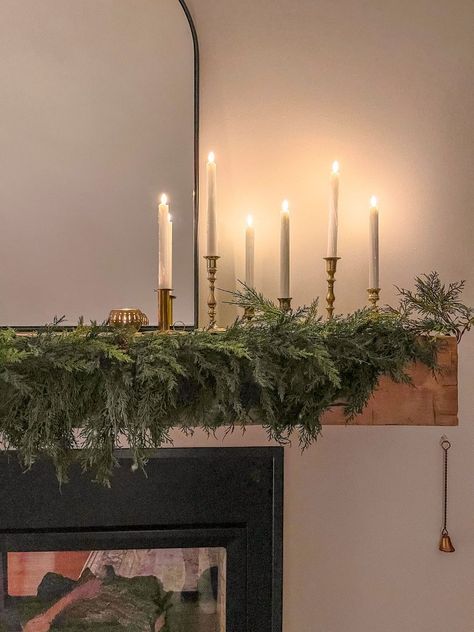 Do you love organic modern design? Today I'm sharing how to decorate a fireplace with winter mantel decor in an organic modern design style! #fromhousetohaven #organicmodern #wintermanteldecor #winterdecorideas #winterfireplace #manteldecorideas Winter Mantle Ideas, Christmas Fireplace Mantle Decorations, Fireplace Mantel Christmas Decorations, Decorate A Fireplace, Winter Mantle Decor, Winter Mantel Decor, After Christmas Decor, Court Aesthetic, Organic Modern Design