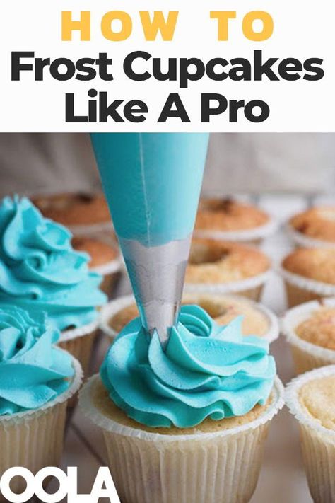 How To Frost Cupcakes Like A Pro Cupcake Icing Techniques, How To Ice Cupcakes, Cupcake Frosting Techniques, Cupcake Frosting Tips, Cupcake Decorating Techniques, Frost Cupcakes, Frozen Cupcakes, Birthday Cake Decorating Ideas, Decorator Frosting