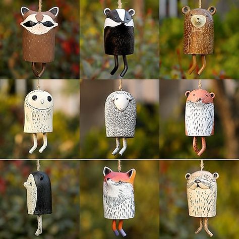 Wind Chimes Craft, Animal Ornaments, Pottery Animals, Home Decor Sculptures, Ceramic Bell, Garden Animals, Pottery Classes, Ceramic Animals, Palau