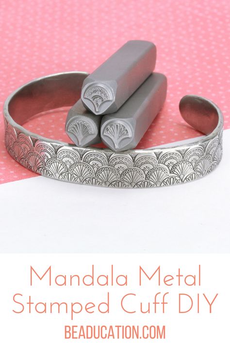 Metal Stamped Jewelry Diy, Metal Stamping Projects, Metal Stamped Bracelet, Cuff Bracelets Diy, Jewelry Making Classes, Metal Stamped Jewelry, Metal Cuff Bracelet, Metalsmithing Jewelry, Stamped Bracelet