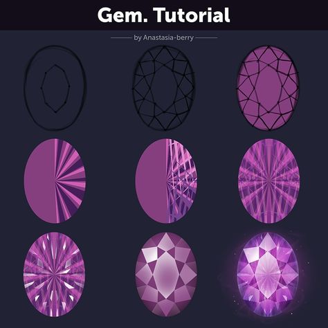 Draw Gems, Gem Tutorial, Basic Painting, Color Palette Challenge, Gem Art, Body Base Drawing, Digital Art Beginner, Art Apps, Gems Art