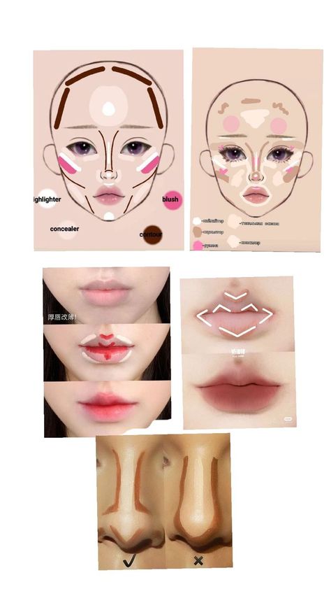 Makeup tutorial Makeup Placement Oval Face, Cool Tone Makeup Tutorial, Makeup To Do When Bored, Felix Makeup Tutorial, Makeup Ideas For Round Face, Thai Makeup Tutorial, Oval Face Makeup Tips, How To Apply Contour, Steps To Applying Makeup