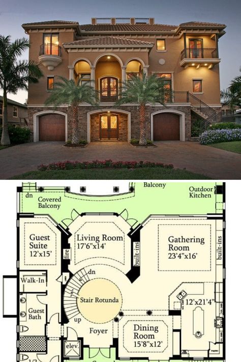 If you want design, click on the link to contact me 3 Story Mediterranean House, Italian Style House Plans, Mediterranean Mansion Floor Plan, Small Mediterranean House Plans, Italian Villa Floor Plans, Small Mediterranean House, Malta House, Mediterranean Cottage, Mediterranean Floor Plans