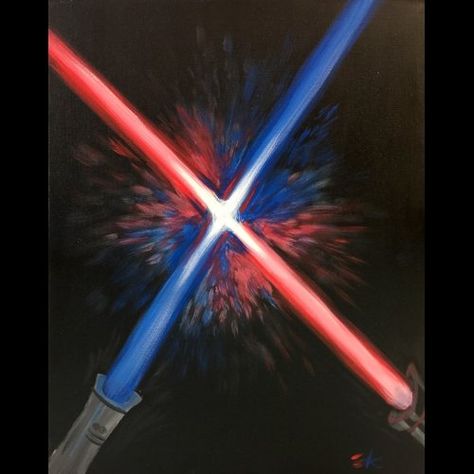 lightsaber painting Bored Painting, Disney Art Diy, Star Wars Painting, Sabre Laser, Painting Canvases, Paint Night, Star Wars Kids, Trendy Art, Art Things