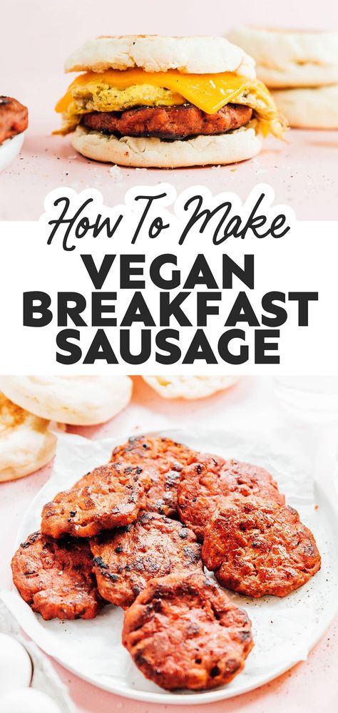 Run, don't walk, to pick up the ingredients for this Vegan Breakfast Sausage recipe. Amazing savory pork flavor packed into plant-based breakfast sausage. It's what vegan breakfast dreams are made of. Vegan Breakfast Sausage Recipe, Savory Vegan Breakfast, Vegan Breakfast Sausage, Vegan Sausage Recipe, Breakfast Sausage Patties, Best Vegan Breakfast, Vegan Meat Recipe, Seitan Recipes, Breakfast Sausage Recipes