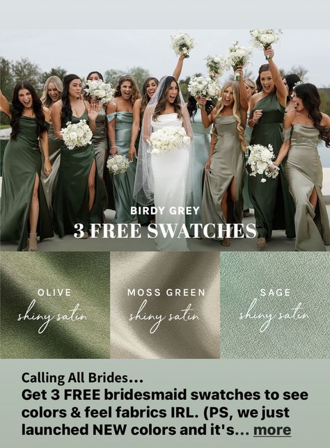 Bridesmaid Dresses Color Palette, Olive Green Bridesmaid Dresses, Wedding Motif, Dark Green Wedding, Fall Wedding Bridesmaids, Olive Green Weddings, Dark Green Bridesmaid Dress, Sage Green Bridesmaid Dress, Green Themed Wedding