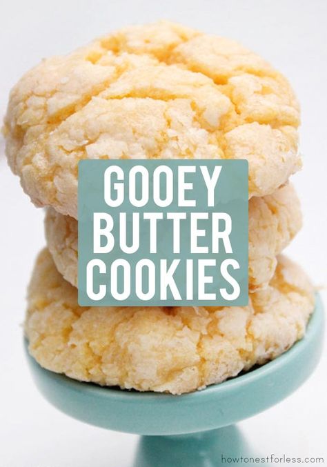 Gooey Butter Cake Cookies, Russian Tea Cakes Cookies, Cake Cookie Recipe, Ooey Gooey Butter Cookies, Best Snickerdoodle Cookies, Butter Cake Cookies, Cakes Easy, Gooey Butter Cookies, Gooey Butter